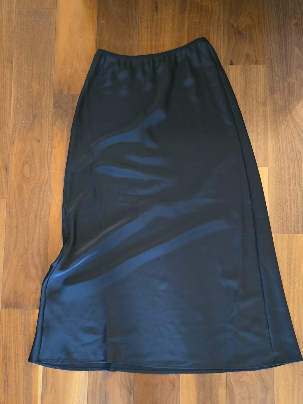 a new day Black Satin Maxi Skirt - Smooth A-Line Slip